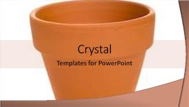  Presentation with orange plant - Presentation theme consisting of generic terra cotta flower pot background and a  colored foreground