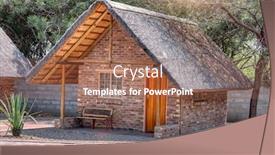  Presentation with roof - PPT layouts with generic-thatched-roof-quarters-used background and a violet colored foreground