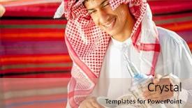  Presentation with coffee - Audience pleasing presentation consisting of generous - arbic boy pouring coffee backdrop and a  colored foreground