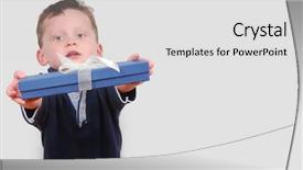  Presentation with present history - Beautiful presentation featuring generous - boy offering a pretty present backdrop and a white colored foreground
