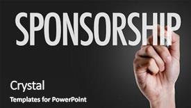  Presentation with sponsorship - Amazing slide deck having generous - hand writing the text sponsorship backdrop and a dark gray colored foreground