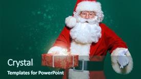 Presentation with santa claus holding scroll paper - Slides enhanced with generous - portrait of santa claus holding background and a  colored foreground