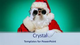  Presentation with happy new year - Theme with generous - portrait of santa claus looking background and a sky blue colored foreground