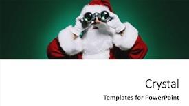 Presentation with binocular - Presentation design enhanced with generous - portrait of santa claus looking background and a white colored foreground