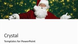  Presentation with happy new year - Amazing PPT theme having generous - portrait of santa claus looking backdrop and a white colored foreground