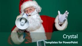 Presentation with happy new year - PPT layouts featuring generous - portrait of santa claus background and a  colored foreground