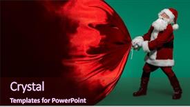  Presentation with happy new year - Presentation design with generous - portrait of santa claus background and a wine colored foreground