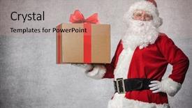  Presentation with santa claus and reindeers - Colorful PPT theme enhanced with generous - santa claus with a big backdrop and a coral colored foreground