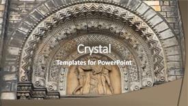  Presentation with adam eve - Slide set featuring genesis - adam and eve romanesque portal background and a gray colored foreground