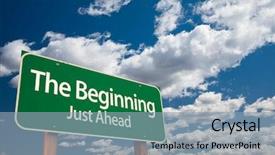  Presentation with room - Audience pleasing PPT theme consisting of genesis - beginning just ahead green road backdrop and a light blue colored foreground