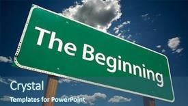  Presentation with blue sky - Beautiful presentation featuring genesis - beginning road sign with dramatic backdrop and a ocean colored foreground