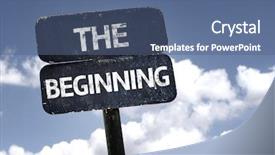  Presentation with airplane night sky cloud - Audience pleasing PPT layouts consisting of genesis - beginning sign with clouds backdrop and a ocean colored foreground