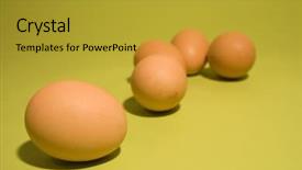  Presentation with green - Cool new presentation design with genesis - eggs on fresh green background backdrop and a gold colored foreground