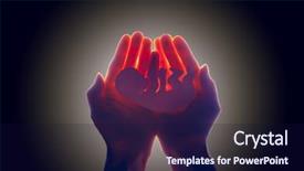  Presentation with embryo - Slide set having genesis - embryo silhouette in woman hand background and a wine colored foreground