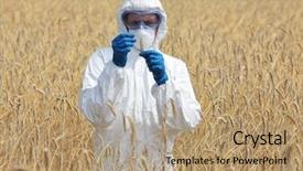  Presentation with agricultural - Amazing presentation theme having genetic - agricultural engineer on field examining backdrop and a coral colored foreground