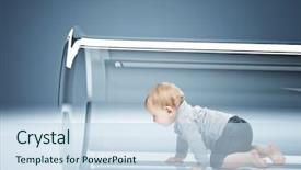  Presentation with test - Amazing presentation having genetic - caucasian baby in test tube backdrop and a sky blue colored foreground