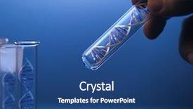  Presentation with dna molecule - Presentation theme with genetic - dna molecule in glass tube background and a ocean colored foreground