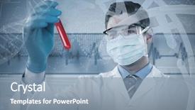  Presentation with personal protective equipment safety glasses - Slides consisting of genetic - doctor wearing protective glasses background and a mint green colored foreground