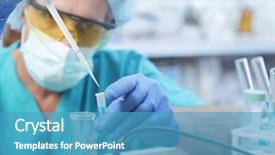  Presentation with genetic - Colorful theme enhanced with genetic - laboratories experiment backdrop and a teal colored foreground