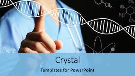  Presentation with dna molecule - Audience pleasing presentation design consisting of genetic - young doctor working with drawing backdrop and a light blue colored foreground