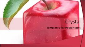  Presentation with genetic - Colorful PPT layouts enhanced with genetic engineering - cube apple with apple leaf backdrop and a red colored foreground