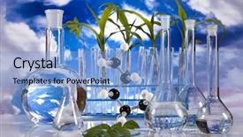  Presentation with genetic - PPT layouts with genetic engineering - laboratory on sky background background and a light blue colored foreground