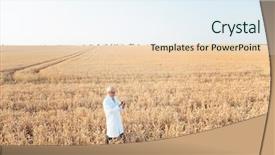  Presentation with agriculture field - Cool new slide deck with genetic farm - agriculture scientist doing research backdrop and a sky blue colored foreground