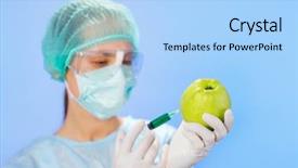  Presentation with subtle blue green - Amazing slide deck having genetic immunity - young woman doctor injecting green backdrop and a light blue colored foreground