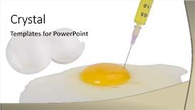  Presentation with syringe - Colorful theme enhanced with genetic manpulition - syringe injecting yellow liquid backdrop and a white colored foreground