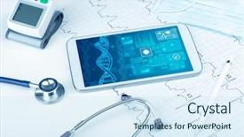  Presentation with medical devices - Slides enhanced with genetic test and biotechnology concept background and a sky blue colored foreground