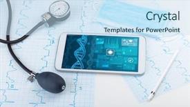  Presentation with medical concept - Slides having genetic test and biotechnology concept background and a sky blue colored foreground