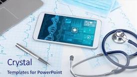  Presentation with biotechnology - PPT theme enhanced with genetic test and biotechnology concept background and a sky blue colored foreground