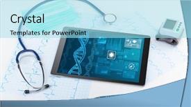  Presentation with medical concept - Audience pleasing slides consisting of genetic test and biotechnology concept backdrop and a arctic colored foreground