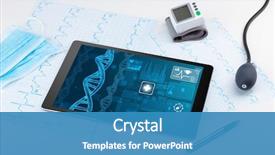  Presentation with medical devices - Slides consisting of genetic test and biotechnology concept background and a teal colored foreground