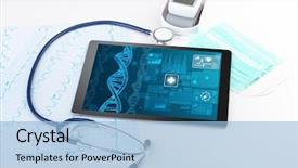  Presentation with medical concept - Audience pleasing slide deck consisting of genetic test and biotechnology concept backdrop and a light blue colored foreground