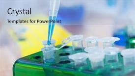  Presentation with genetic testing - Beautiful slide deck featuring genetic testing - laboratories experiment backdrop and a light blue colored foreground