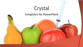  Presentation with food red - PPT layouts featuring genetically modified food - injection into fresh red tomato background and a white colored foreground