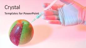  Presentation with genetically modified plants - Audience pleasing theme consisting of genetically modified objects concept made backdrop and a  colored foreground