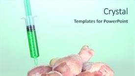  Presentation with gmo meat - Colorful theme enhanced with genetically modified organism gmo meat backdrop and a white colored foreground
