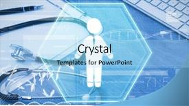  Presentation with data science - Audience pleasing theme consisting of genetics templates - character against data science backdrop and a light blue colored foreground