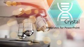  Presentation with microscope - Amazing PPT theme having genetics templates - hourglass against close up backdrop and a coral colored foreground