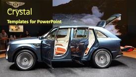  Presentation with suv - Beautiful PPT layouts featuring woman hand holding black smart phone with blank screen isolated on over white background backdrop and a cream colored foreground