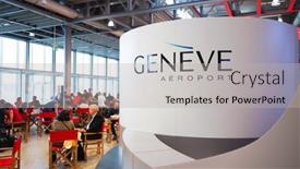  Presentation with airport city - Presentation theme with geneva-sep-11-airport-interior background and a  colored foreground
