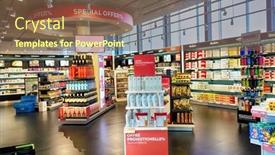  Presentation with airport city - Slide set enhanced with geneva-sep-16-shop-interior background and a tawny brown colored foreground