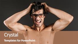  Presentation with image cardiovascular disease - Presentation theme featuring genitalia - image of a handsome young background and a coral colored foreground