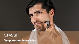  Presentation with shaving - Presentation theme with genitalia - image of a handsome young background and a  colored foreground