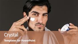  Presentation with dark skin - Presentation design having genitalia - image of a handsome young background and a coral colored foreground