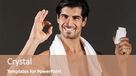  Presentation with older person holding pills - Audience pleasing presentation theme consisting of genitalia - image of a handsome young backdrop and a  colored foreground