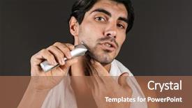  Presentation with creeper image - PPT theme featuring genitalia - image of a handsome young background and a coral colored foreground