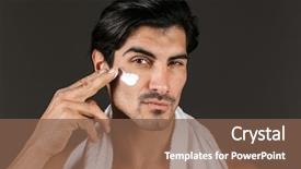  Presentation with dark skin - PPT theme featuring genitalia - image of a handsome young background and a tawny brown colored foreground